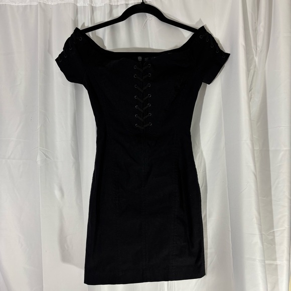 Guess Black Off-Shoulder Corset Mini Dress - Picture 3 of 7